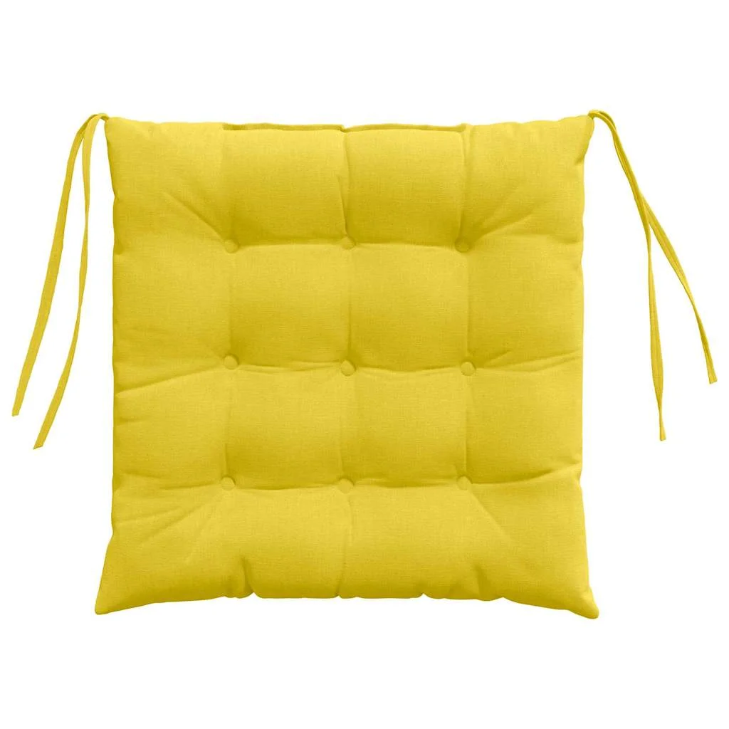 Vankúše na sedenie 2 pcs Svetložltá 40 x 40 x 6 cm látka