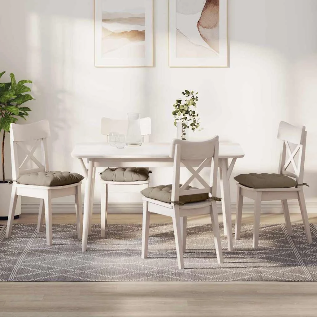 Vankúše na sedenie 4 pcs Sivohnedá 40 x 40 x 6 cm Mikrovlákno