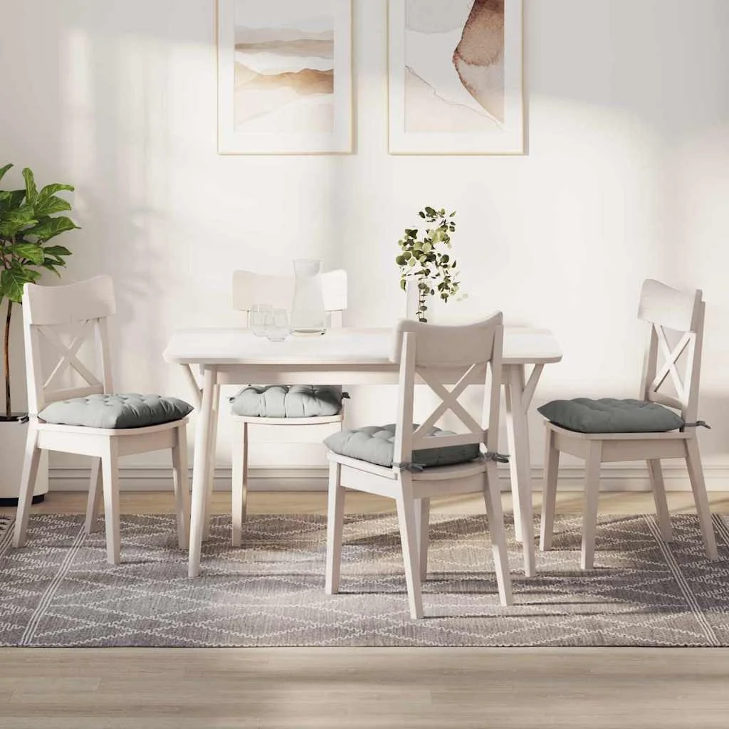 Vankúše na sedenie 4 pcs Svetlosivá 40 x 40 x 6 cm Mikrovlákno