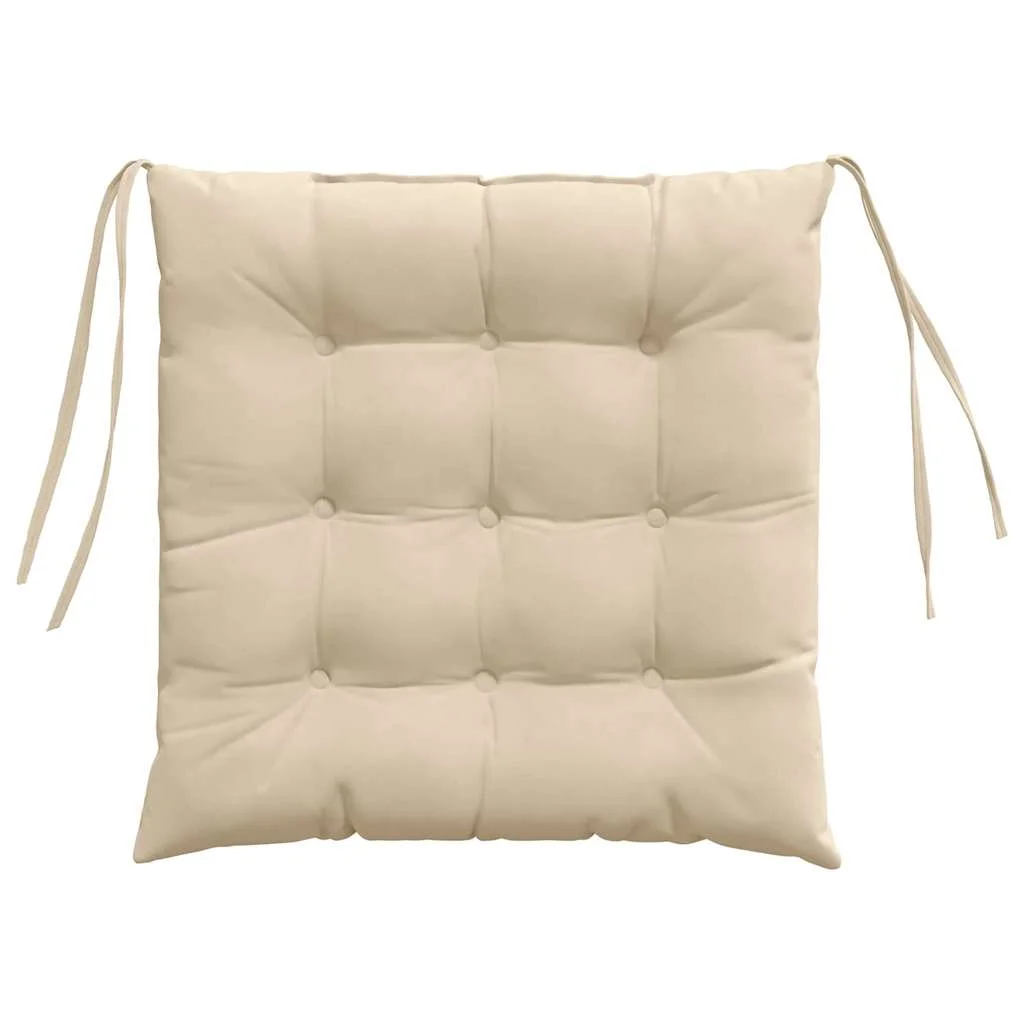 Vankúše na sedenie 4 pcs Krémová 40 x 40 x 6 cm Mikrovlákno