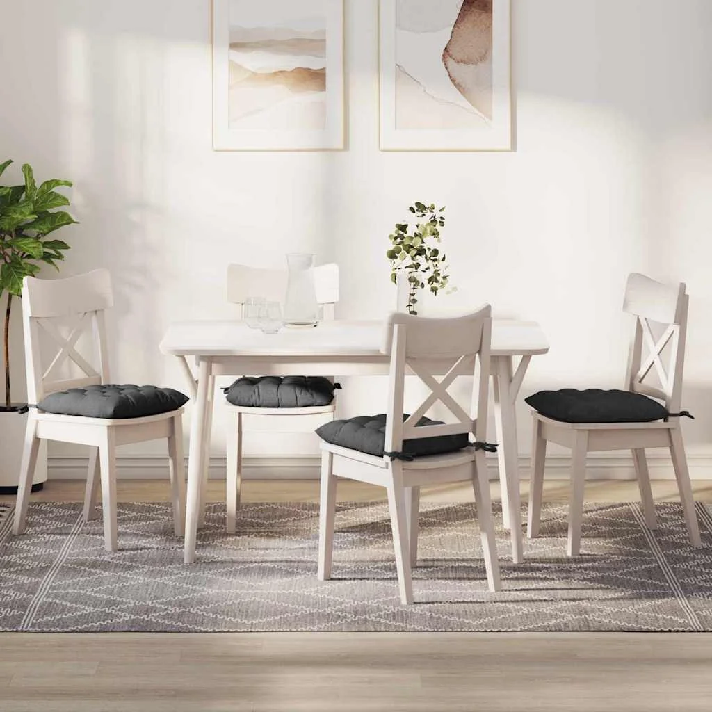 Vankúše na sedenie 4 pcs Tmavo šedá 40 x 40 x 6 cm