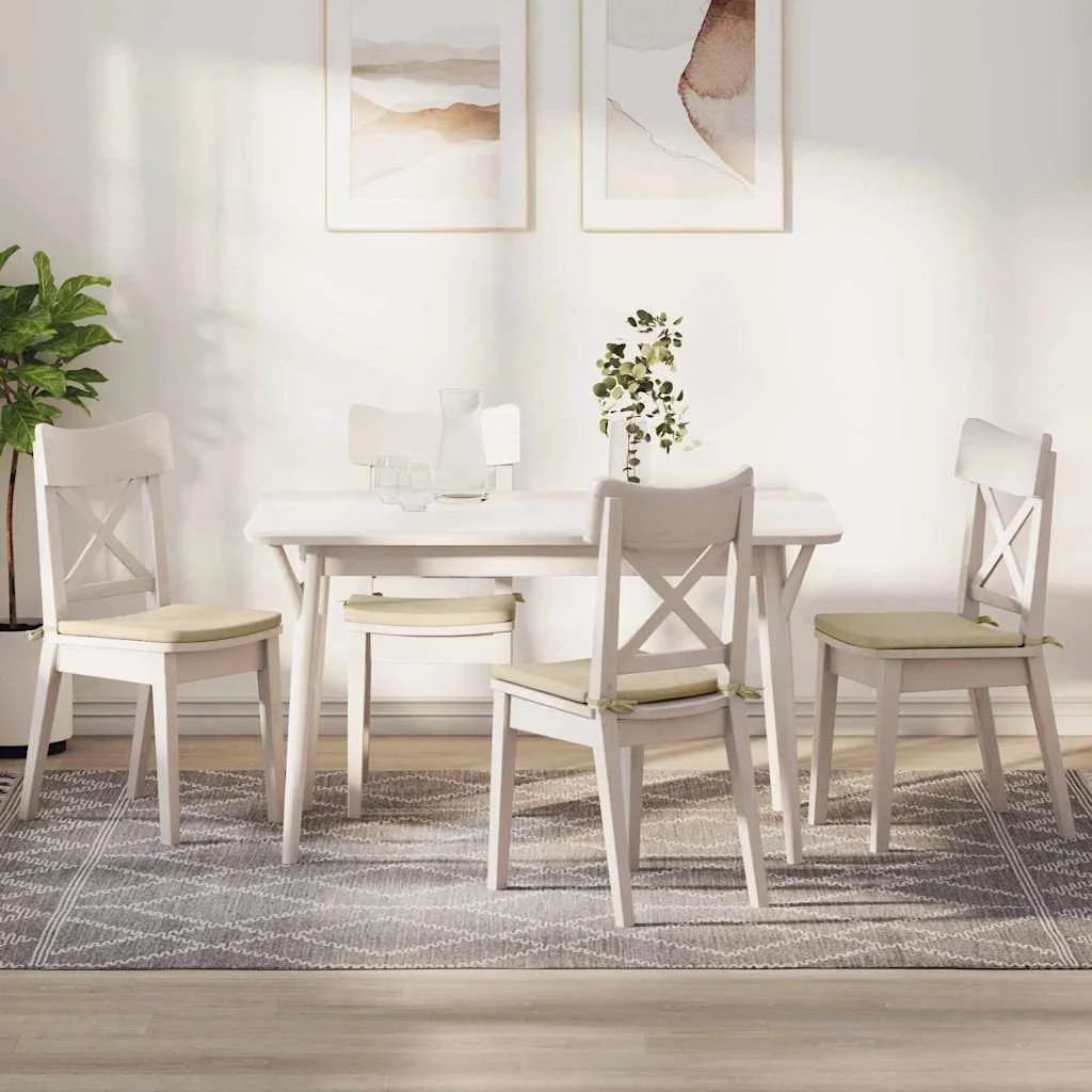 Vankúše na sedenie 4 pcs Krémová 40 x 40 x 3 cm látka