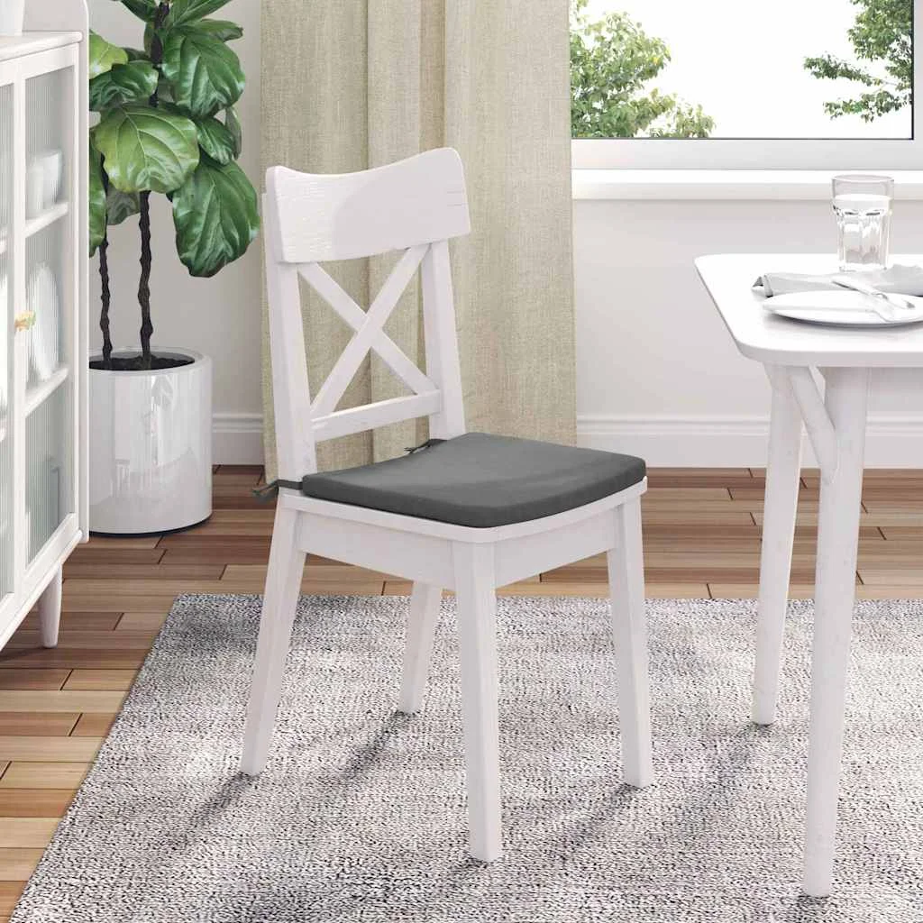 Vankúše na sedenie 4 pcs Tmavo šedá 40 x 40 x 3 cm Mikrovlákno