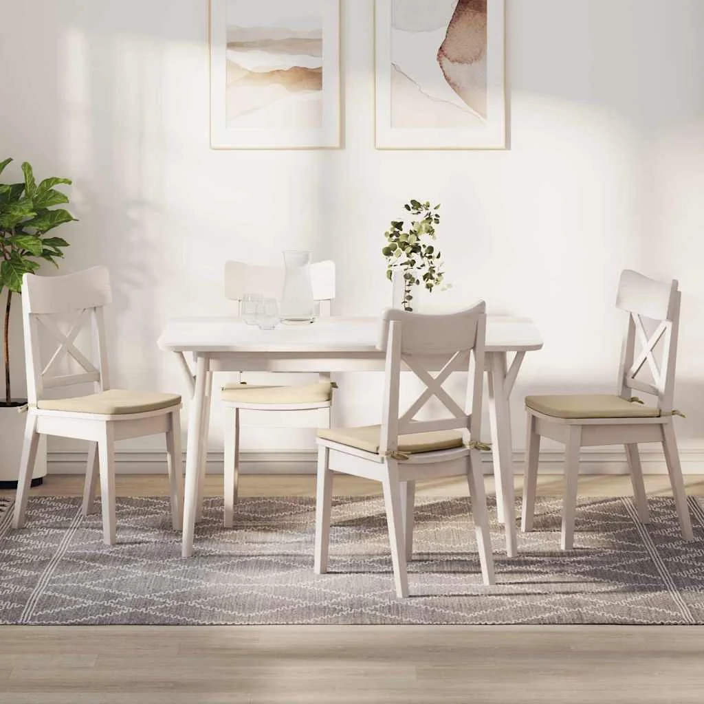 Vankúše na sedenie 4 pcs Krémová 40 x 40 x 3 cm Mikrovlákno