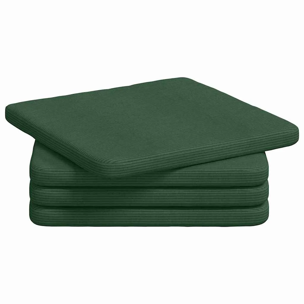 Vankúše na sedenie 4 pcs Tmavozelená 40 x 40 x 3 cm