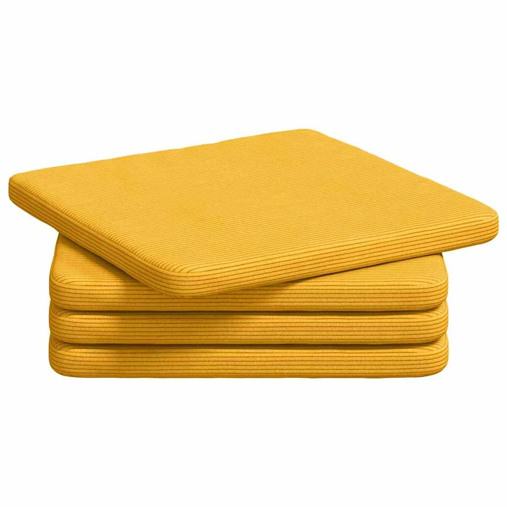 Vankúše na sedenie 4 pcs Svetložltá 40 x 40 x 3 cm