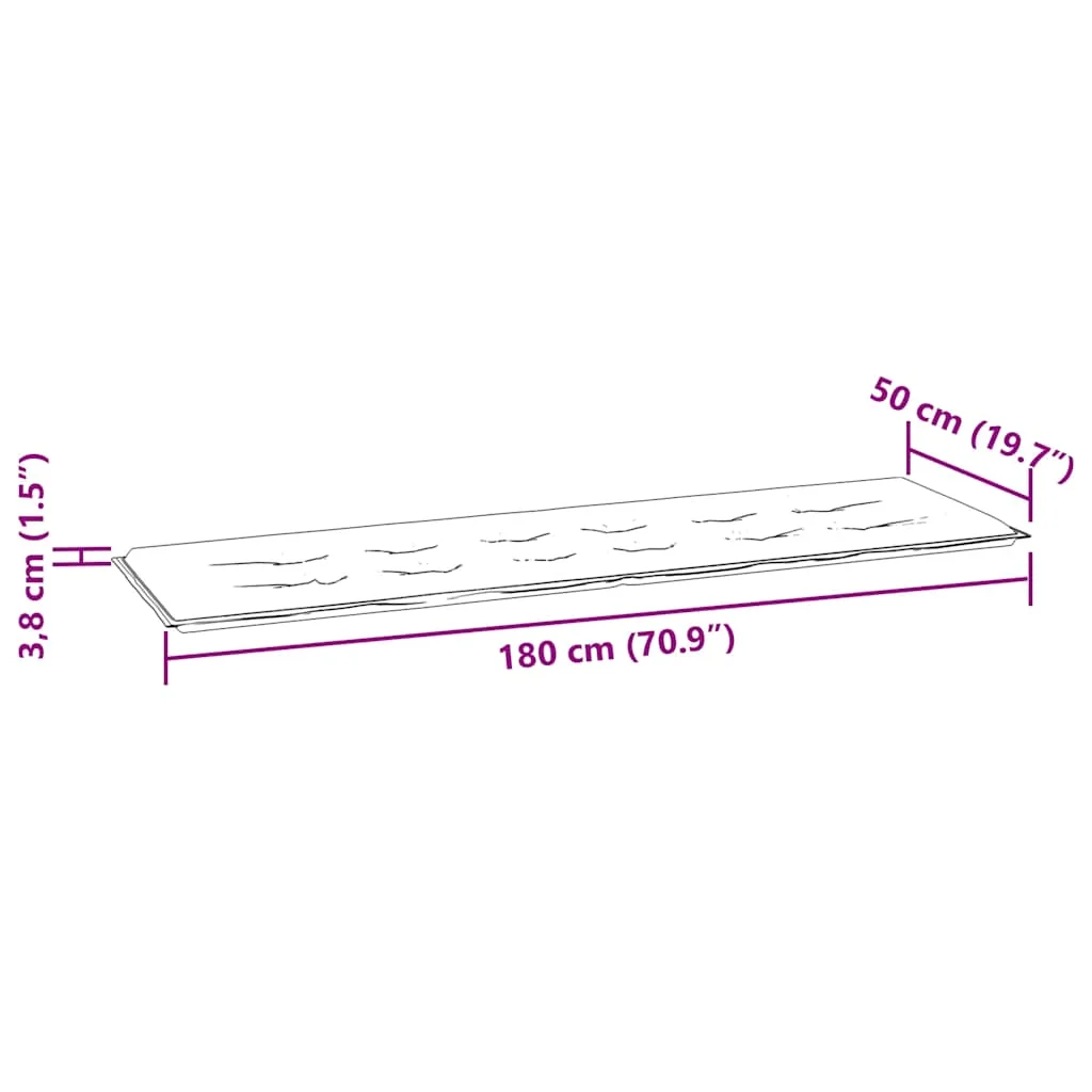 Podložka na záhradnú lavičku 180x50x4 cm, oxfordská látka