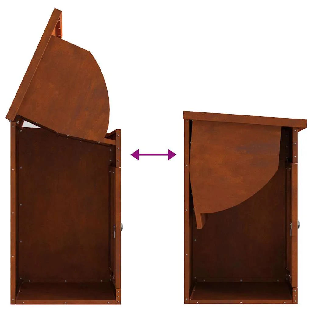 Schránka na balíky s úložiskom Hrdzavý 47.5 x 38 x 59 cm