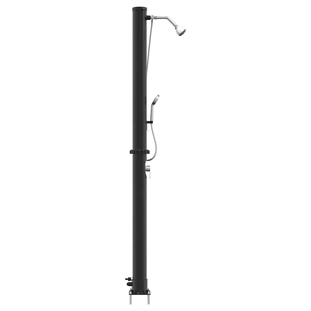 Exteriérová slnečná sprcha Čierna 217 cm PVC a hliník