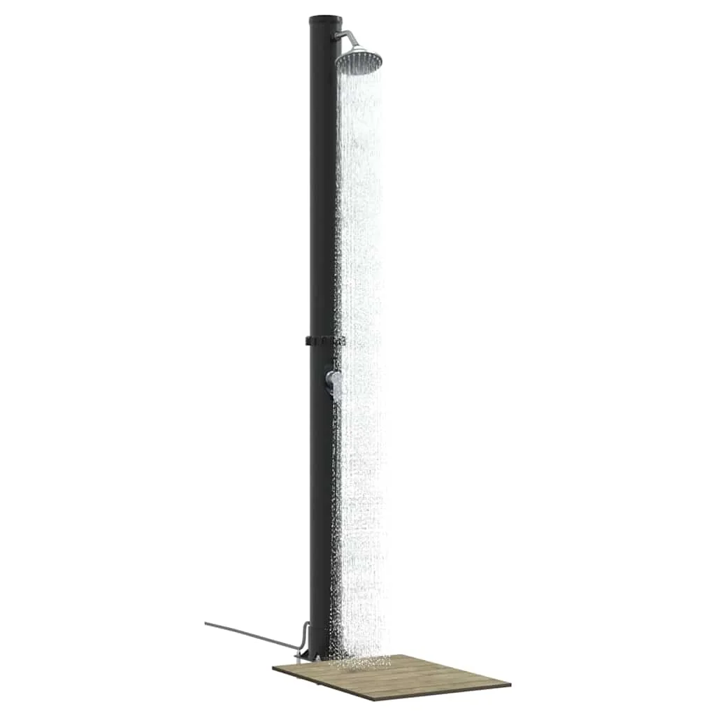 Exteriérová slnečná sprcha Čierna 217 cm PVC a hliník