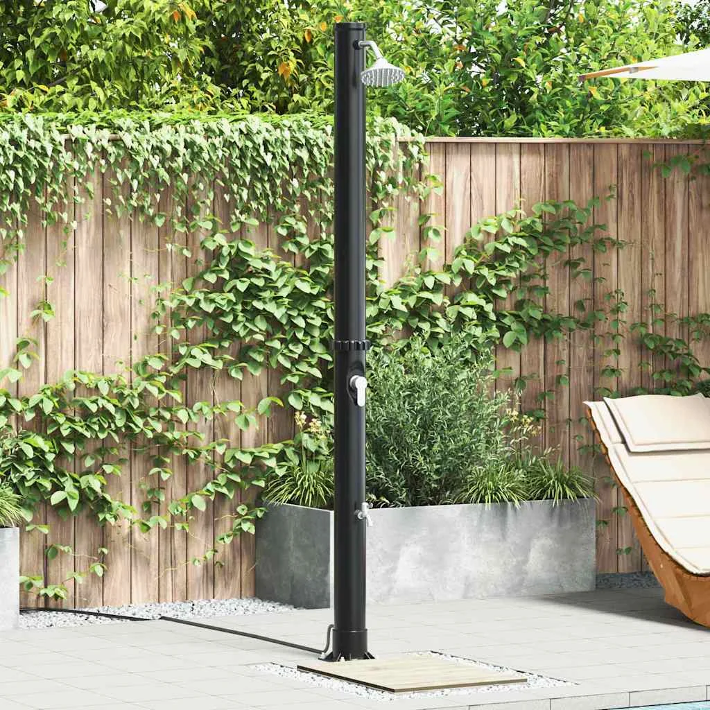 Exteriérová slnečná sprcha Čierna 217 cm PVC a hliník