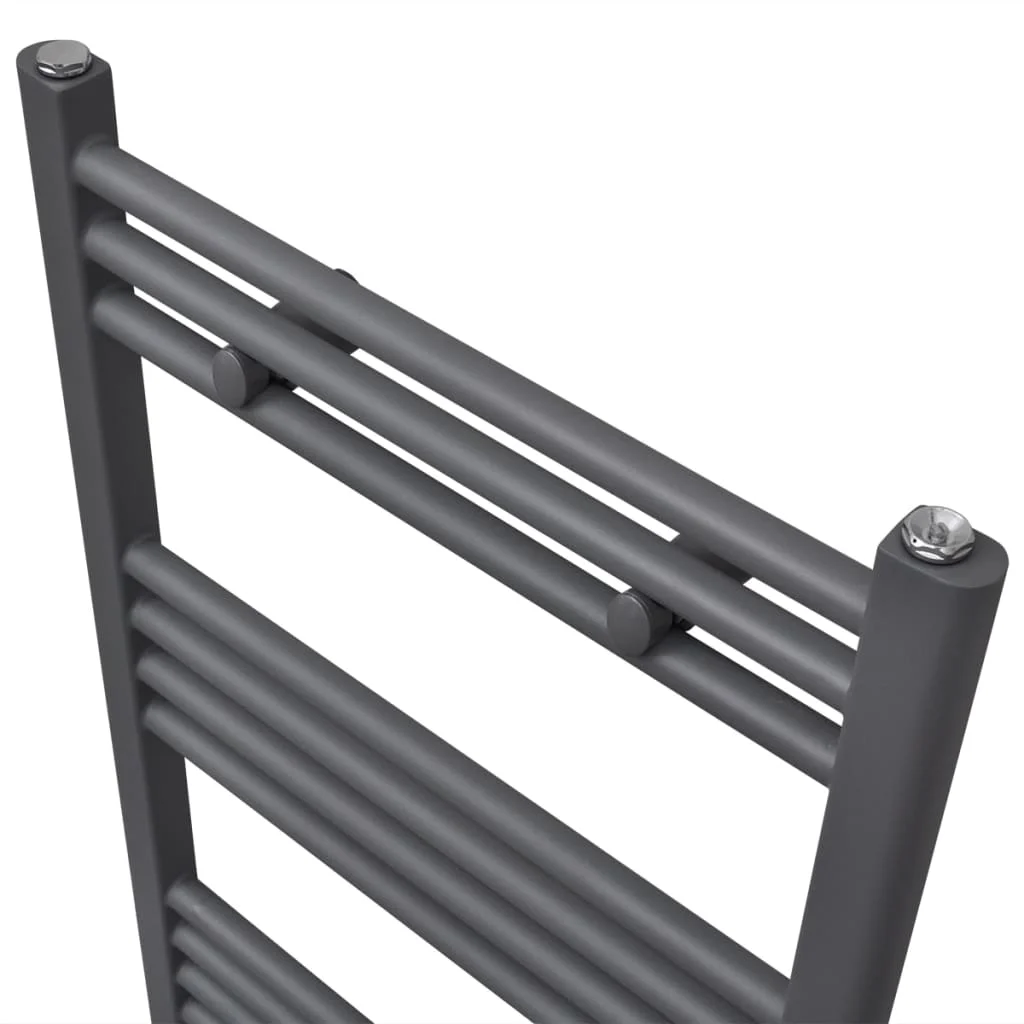 Sivý rebríkový radiátor na centrálne vykurovanie, rovný 600x1160 mm