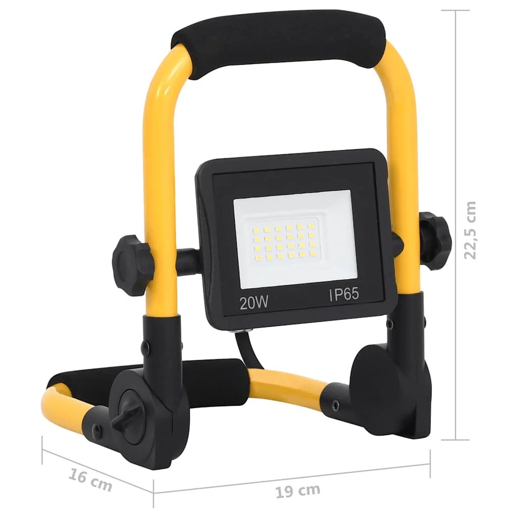 LED reflektor s rukoväťou 20 W studené biele svetlo