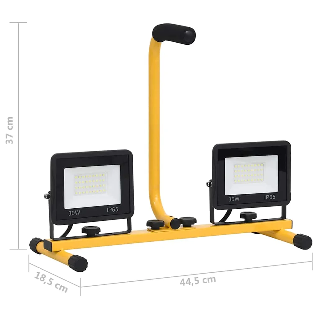 LED reflektor s rukoväťou 2x30 W teplé biele svetlo