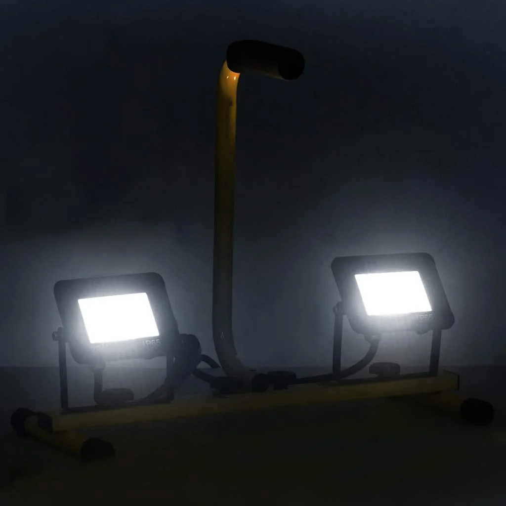 LED reflektor s rukoväťou 2x20 W studené biele svetlo