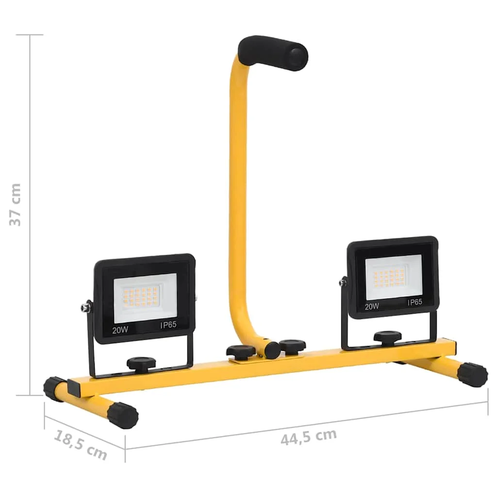 LED reflektor s rukoväťou 2x20 W studené biele svetlo