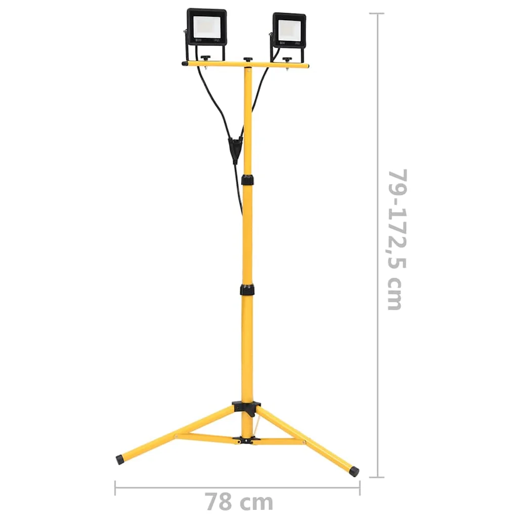 LED reflektor so statívom 2x50 W teplé biele svetlo
