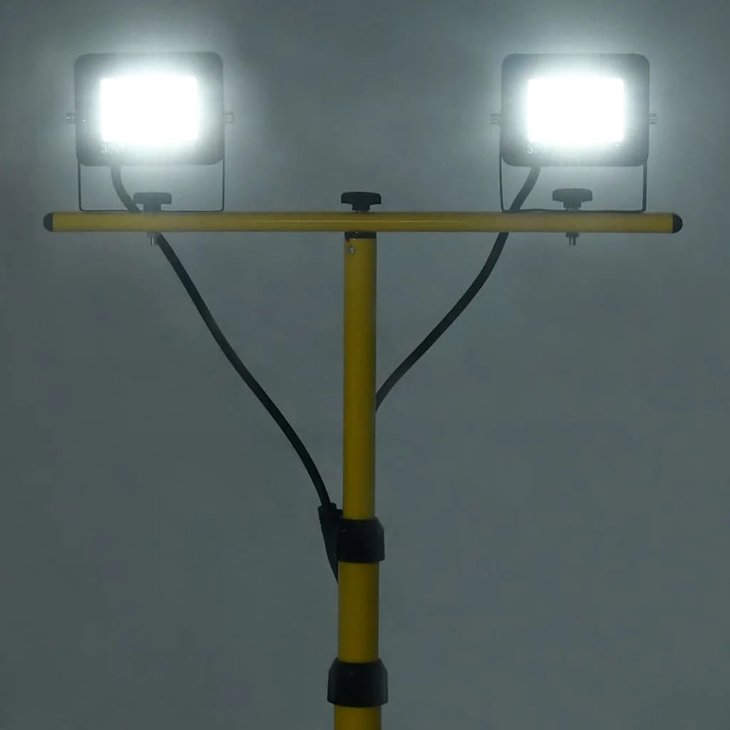 LED reflektor so statívom 2x30 W studené biele svetlo