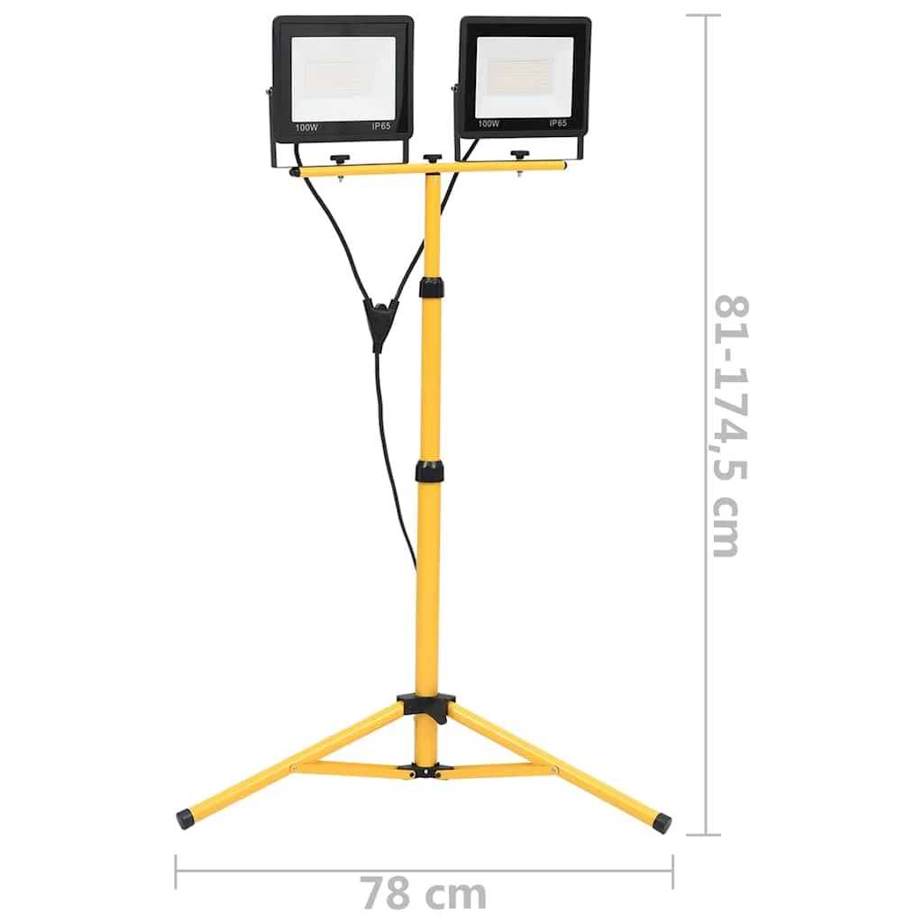 LED reflektor so statívom 2x100 W studené biele svetlo