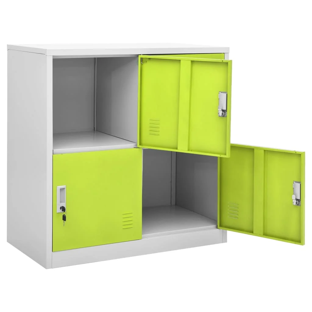 Uzamykacie skrinky 2 ks bledosivé a zelené 90x45x92,5 cm oceľové