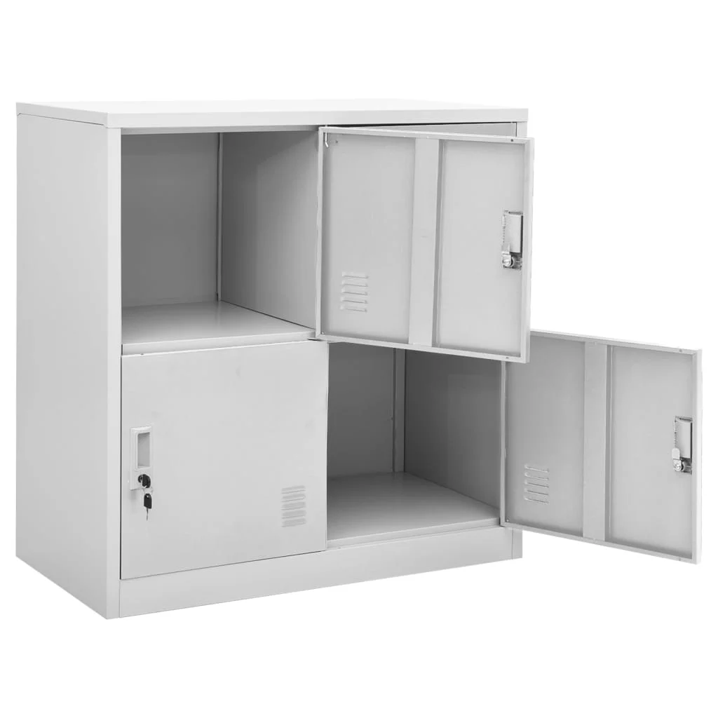 Uzamykacie skrinky 5 ks bledosivé a modré 90x45x92,5 cm oceľové