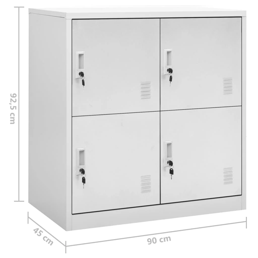 Uzamykacie skrinky 5 ks bledosivé a modré 90x45x92,5 cm oceľové