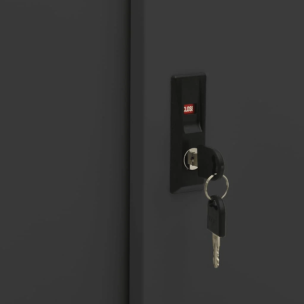 Kancelárska skriňa s posuvnými dverami antracitová 90x40x90 cm oceľ