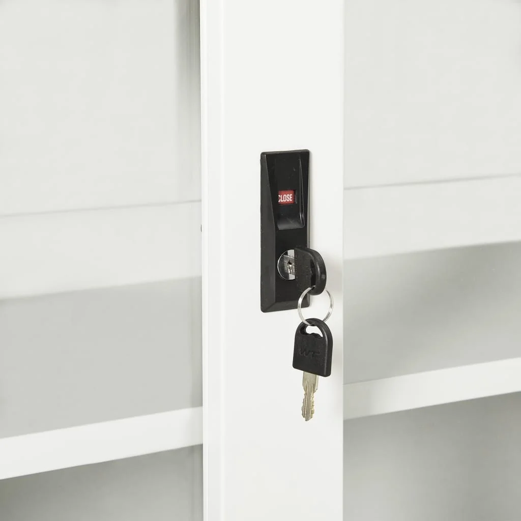 Skriňa s posuvnými dverami biela 90x40x90 cm oceľ