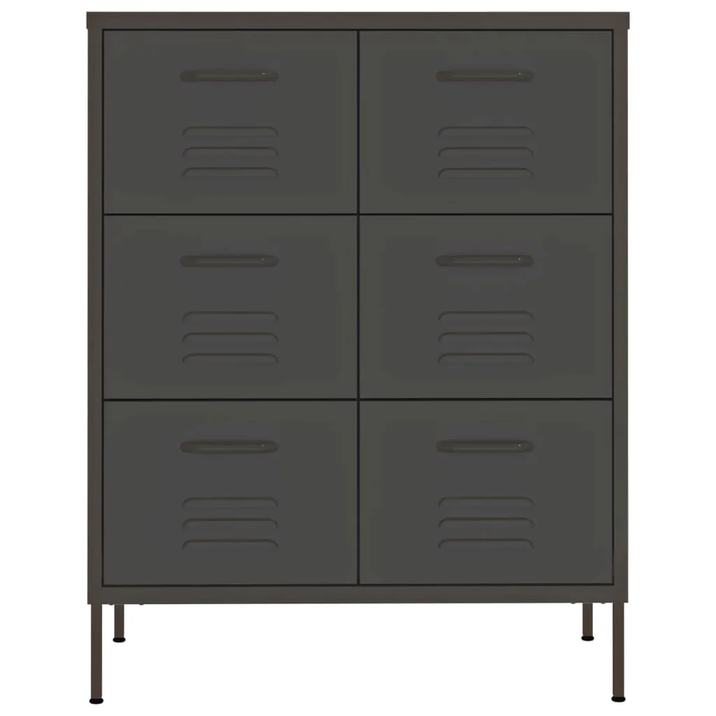 Zásuvková skrinka antracitová 80x35x101,5 cm oceľ