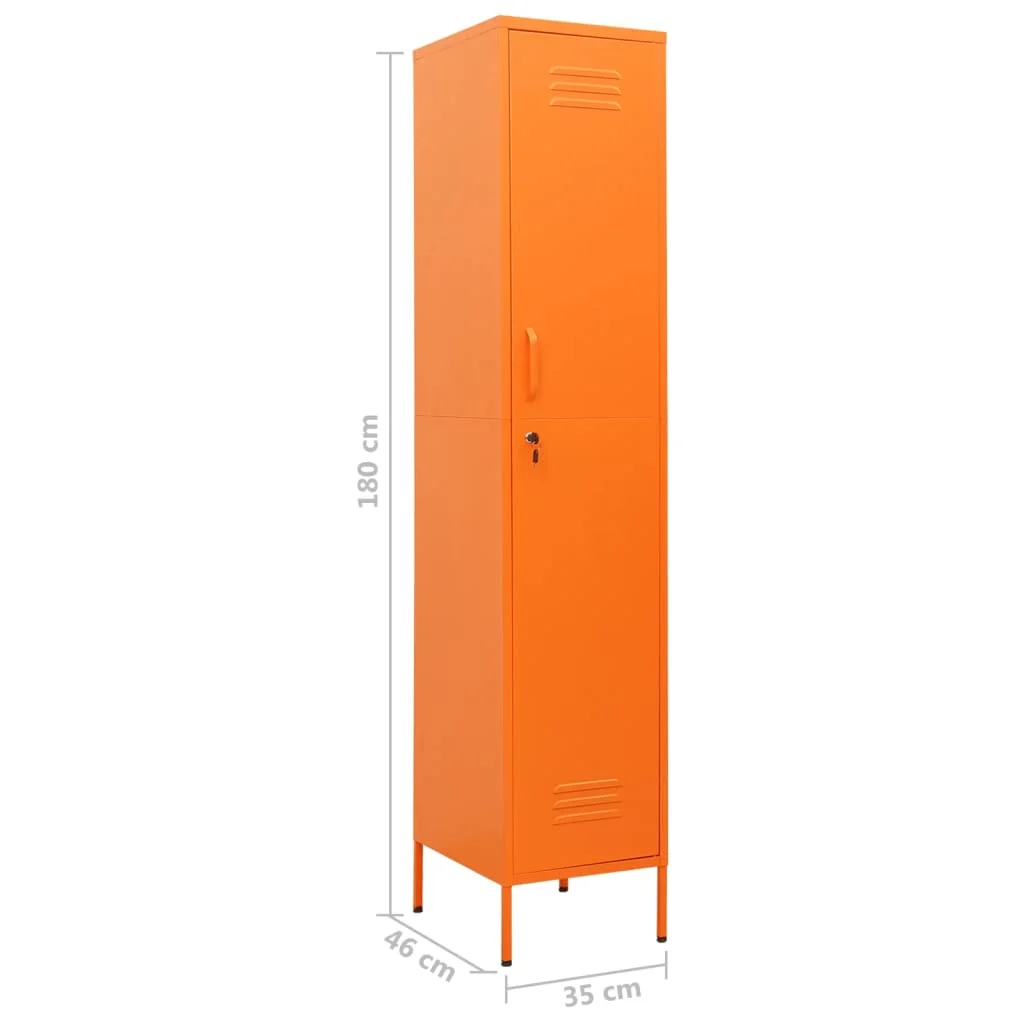 Uzamykacia skriňa oranžová 35x46x180 cm oceľová