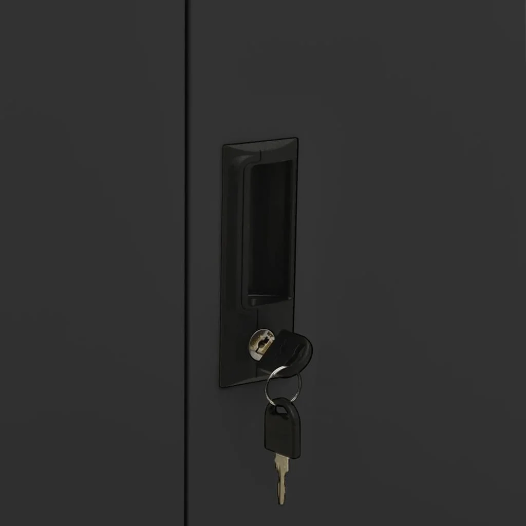 Kancelárska skriňa antracitová 90x40x102 cm oceľ