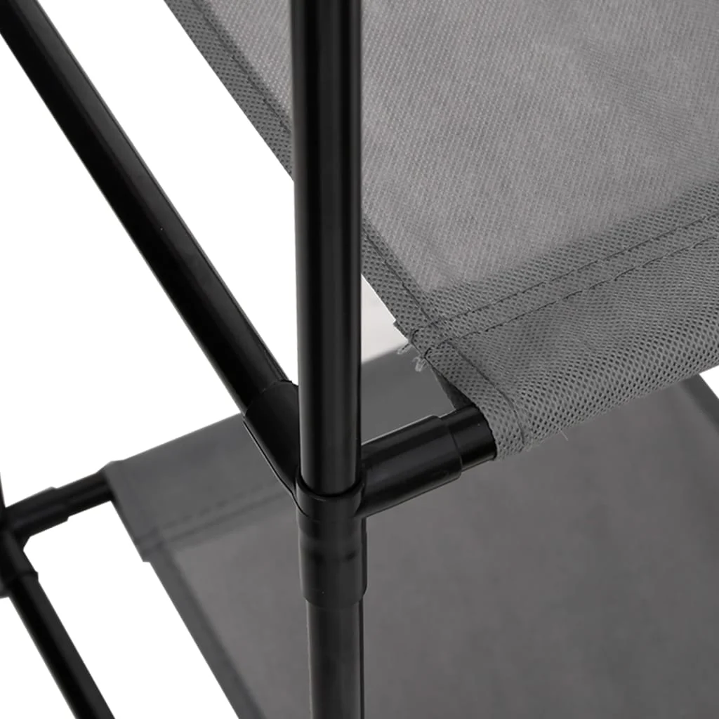 Úložná skrinka s 3 látkovými zásuvkami sivá 34x34x101 cm oceľ