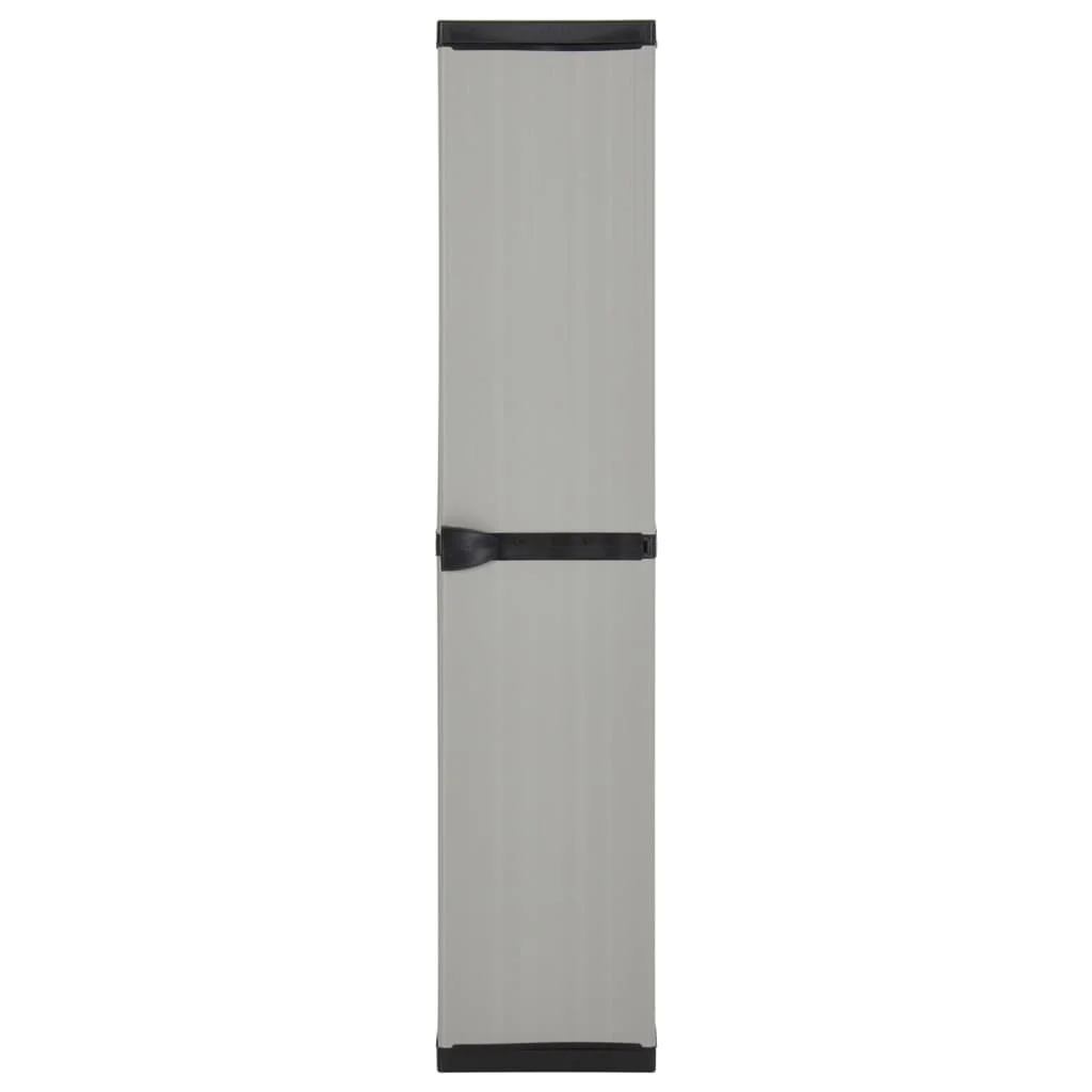 Záhradná úložná skriňa s 3 policami sivá a čierna 34x40x168 cm