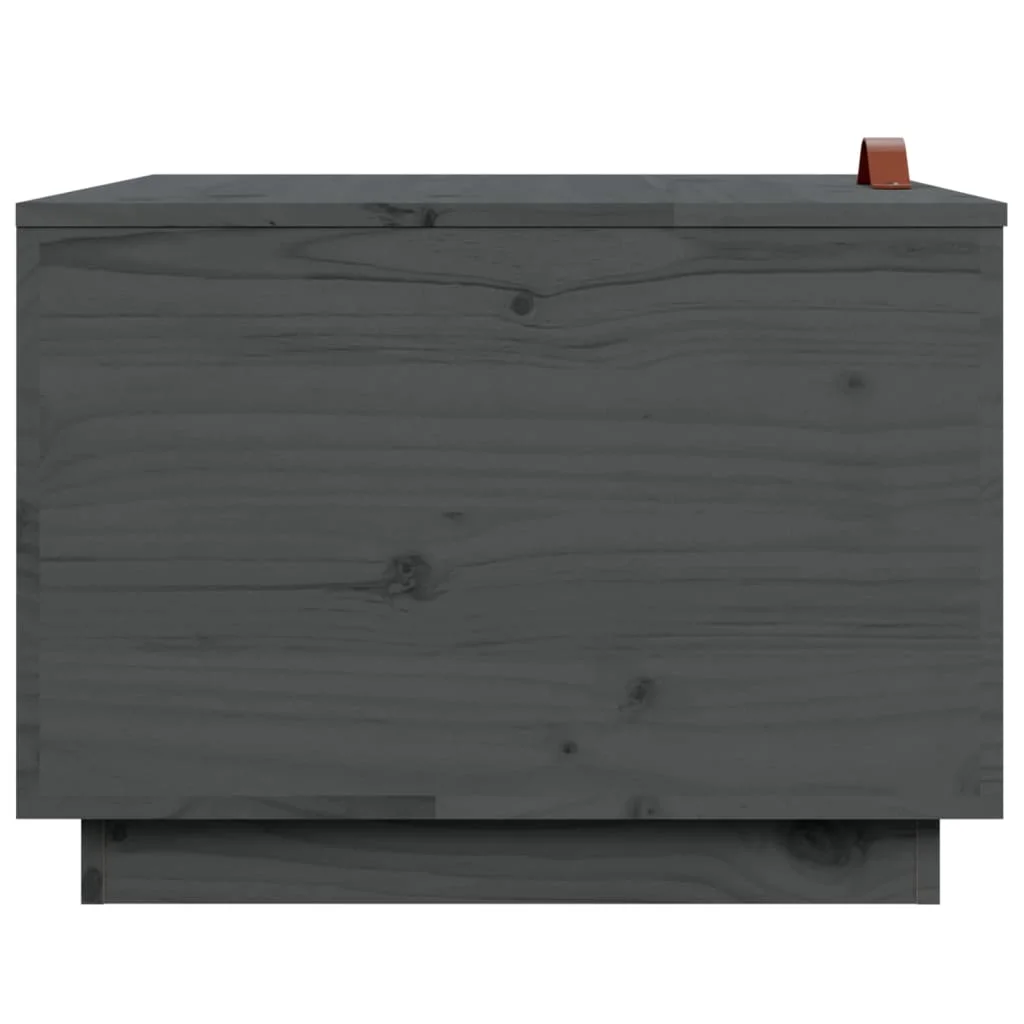 Úložné boxy s vekom 3 ks sivé masívna borovica