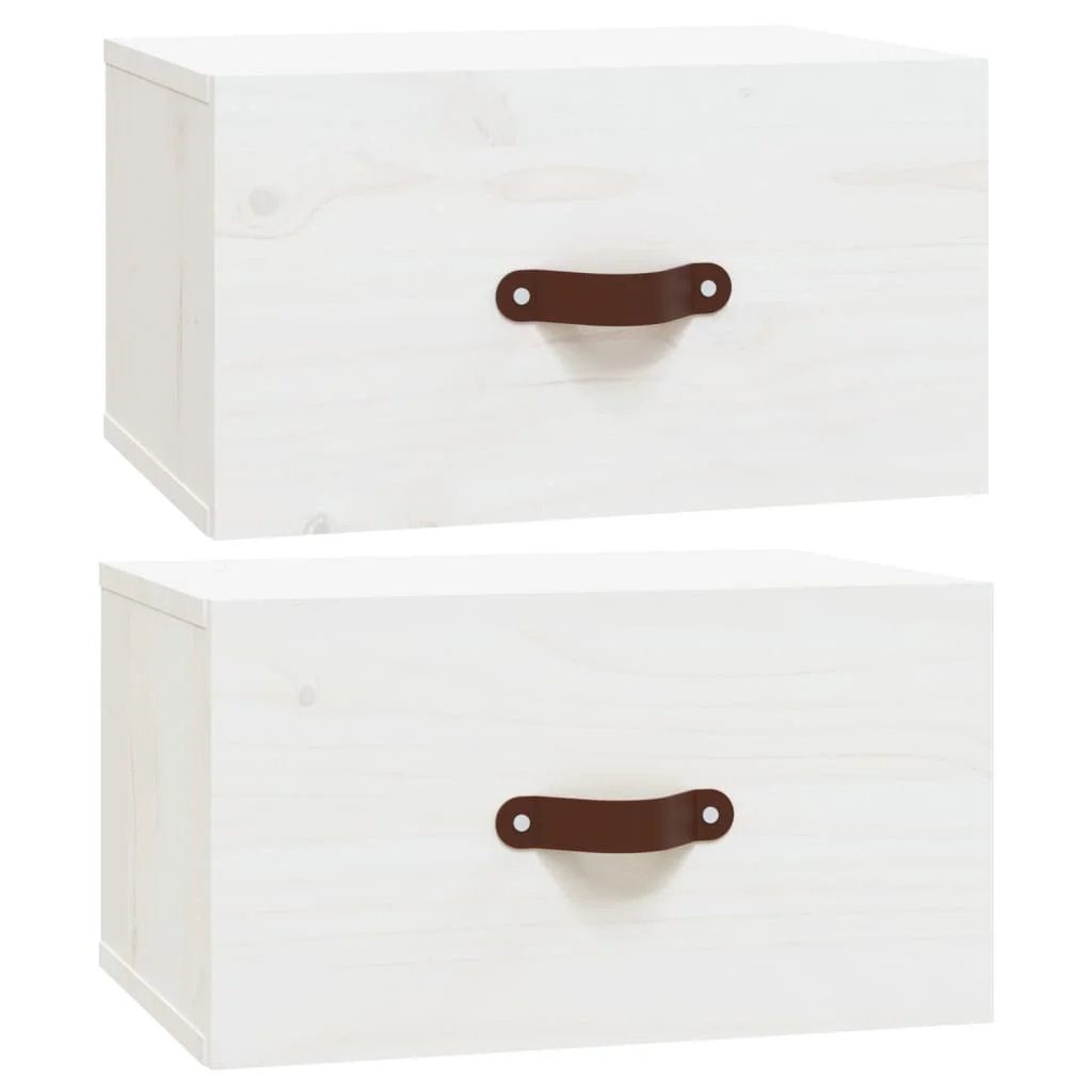 Nástenné nočné stolíky 2 ks biele 40x29,5x22 cm