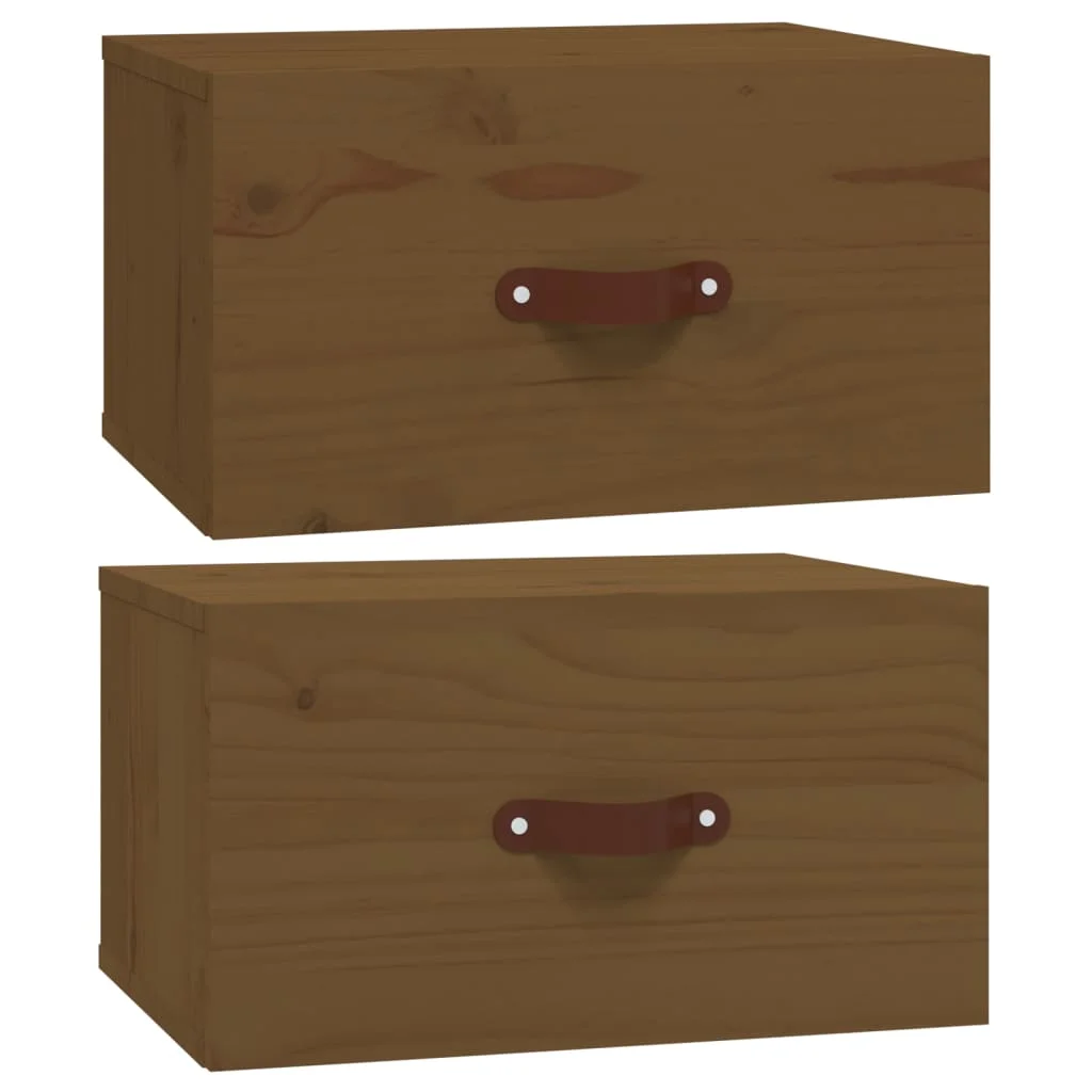 Nástenné nočné stolíky 2 ks medovohnedé 40x29,5x22 cm