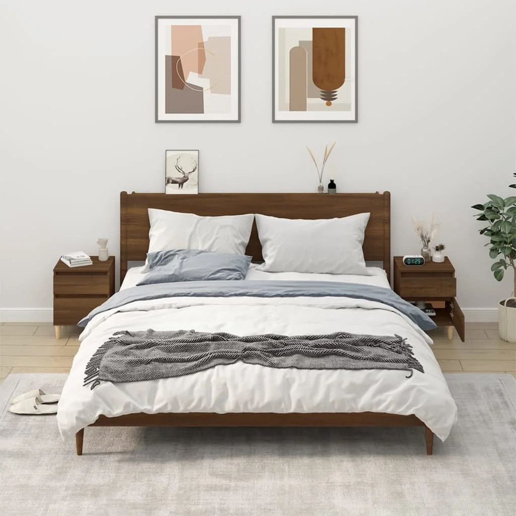 Nočné stolíky 2 ks hnedý dub 40x35x50 cm