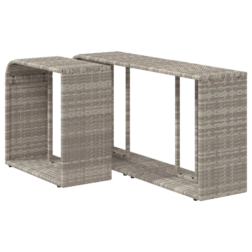 Úložné police 2 ks bledosivé polyratan