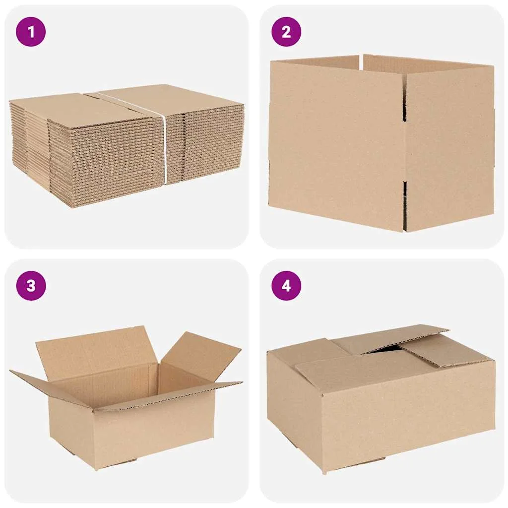 Skladací box 50 pcs Prírodná 25 x 17,5 x 10 cm Kartón