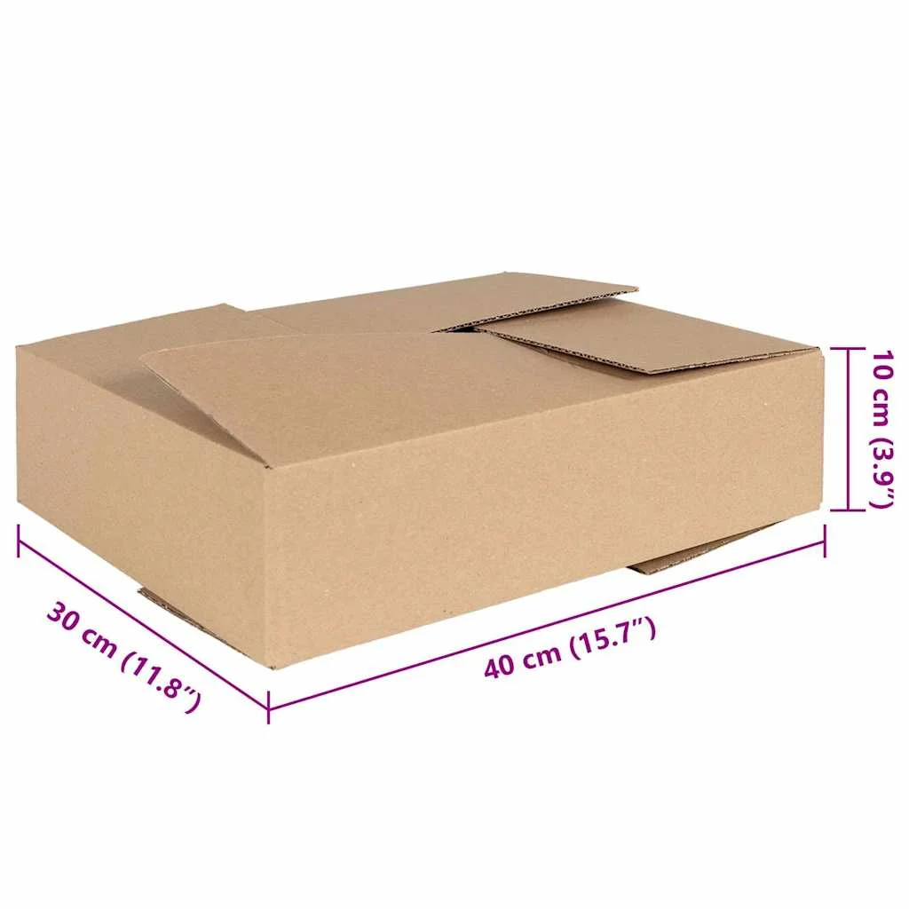Skladací box s úložiskom 50 pcs Prírodná 40 x 30 x 10 cm Kartón