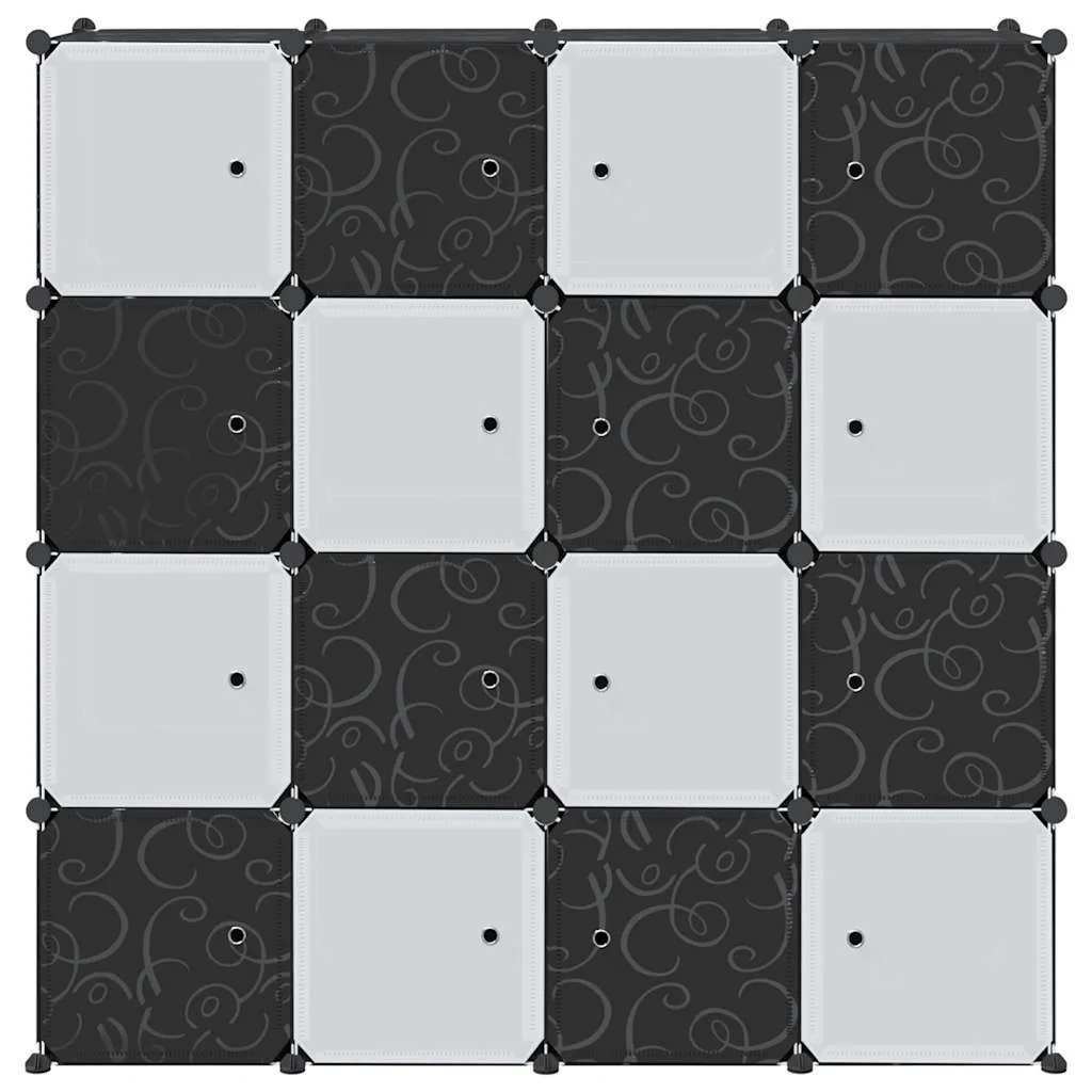 úložný organizér na kocky s 16 kockami a závesnými tyčami PP