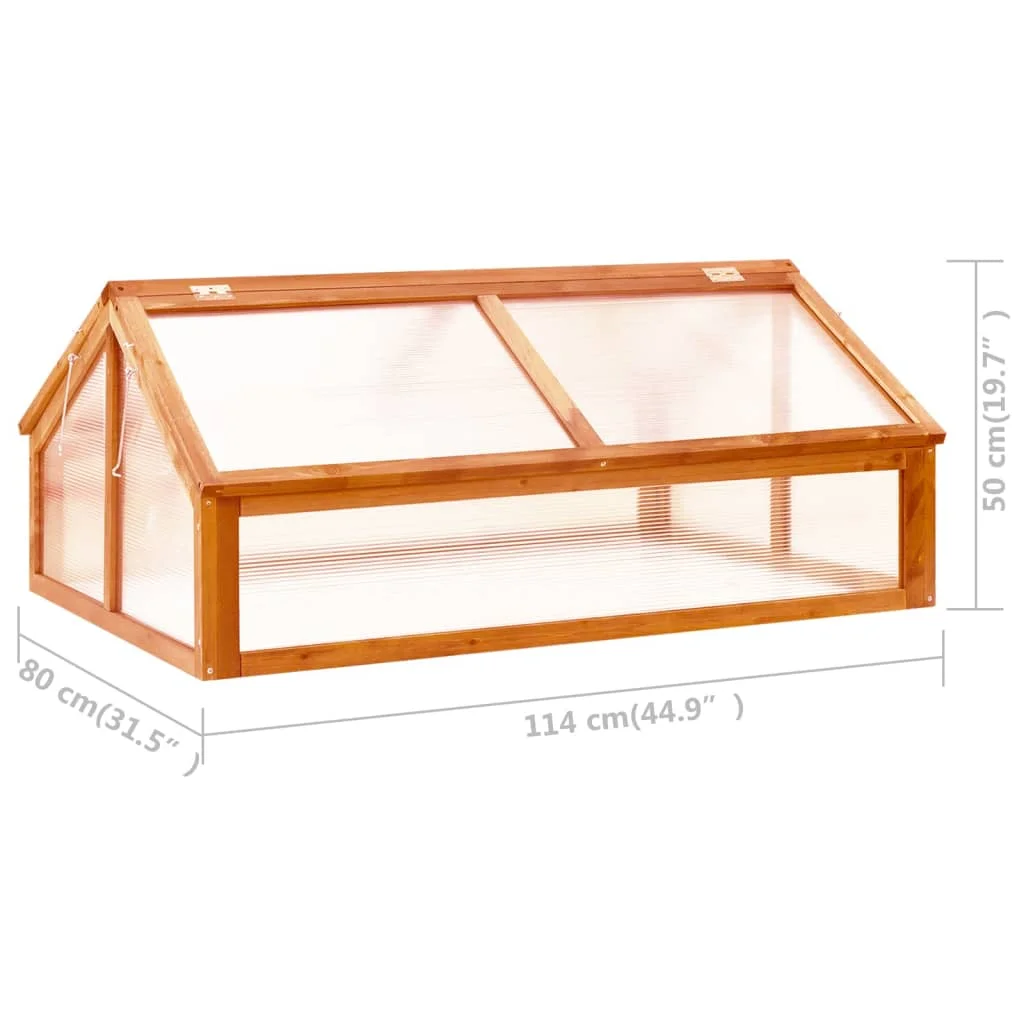Skleník hnedá 114x80x50 cm jedľové drevo