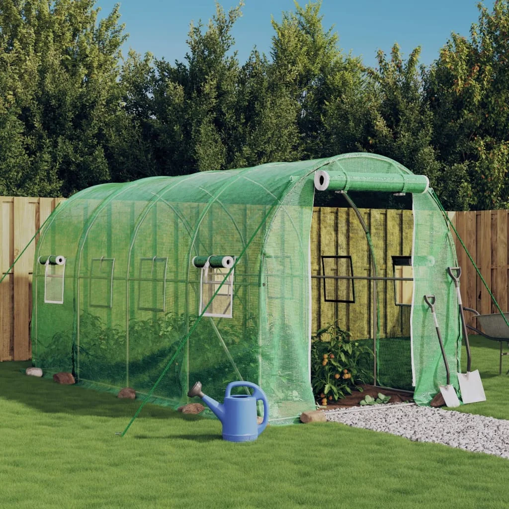 Fóliovník s oceľovým rámom zelený 8 m² 4x2x2 m