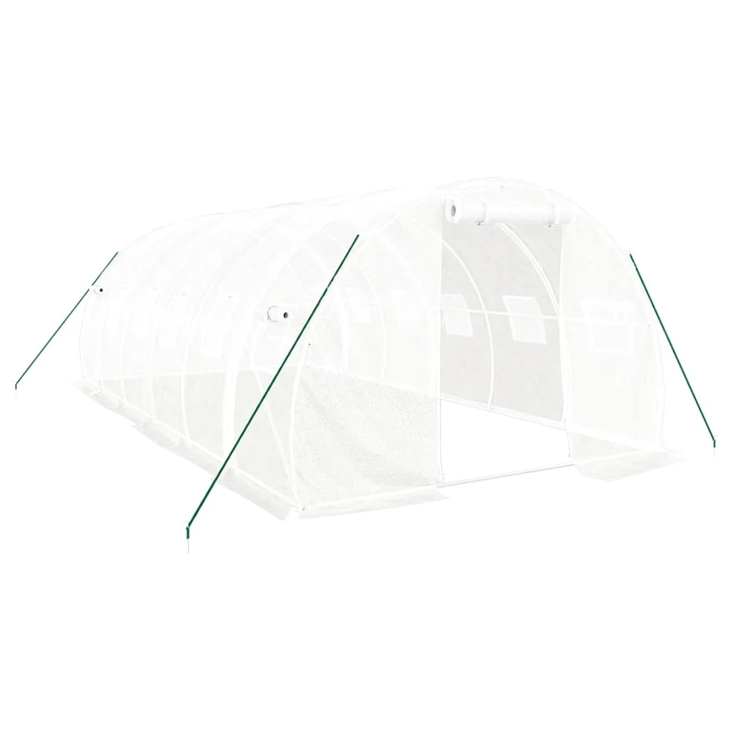 Fóliovník s oceľovým rámom biely 18 m² 6x3x2 m