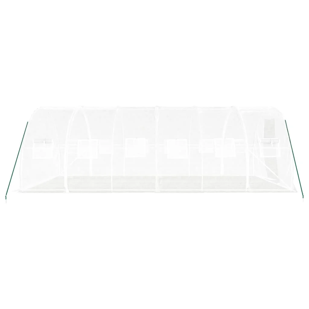 Fóliovník s oceľovým rámom biely 18 m² 6x3x2 m