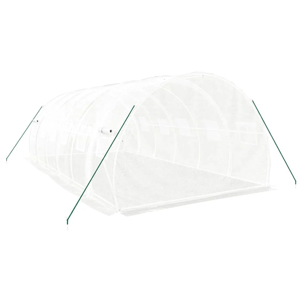 Fóliovník s oceľovým rámom biely 18 m² 6x3x2 m