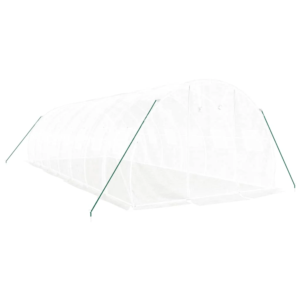 Fóliovník s oceľovým rámom biely 24 m² 8x3x2 m