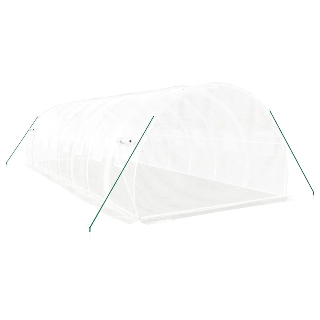 Fóliovník s oceľovým rámom biely 24 m² 8x3x2 m
