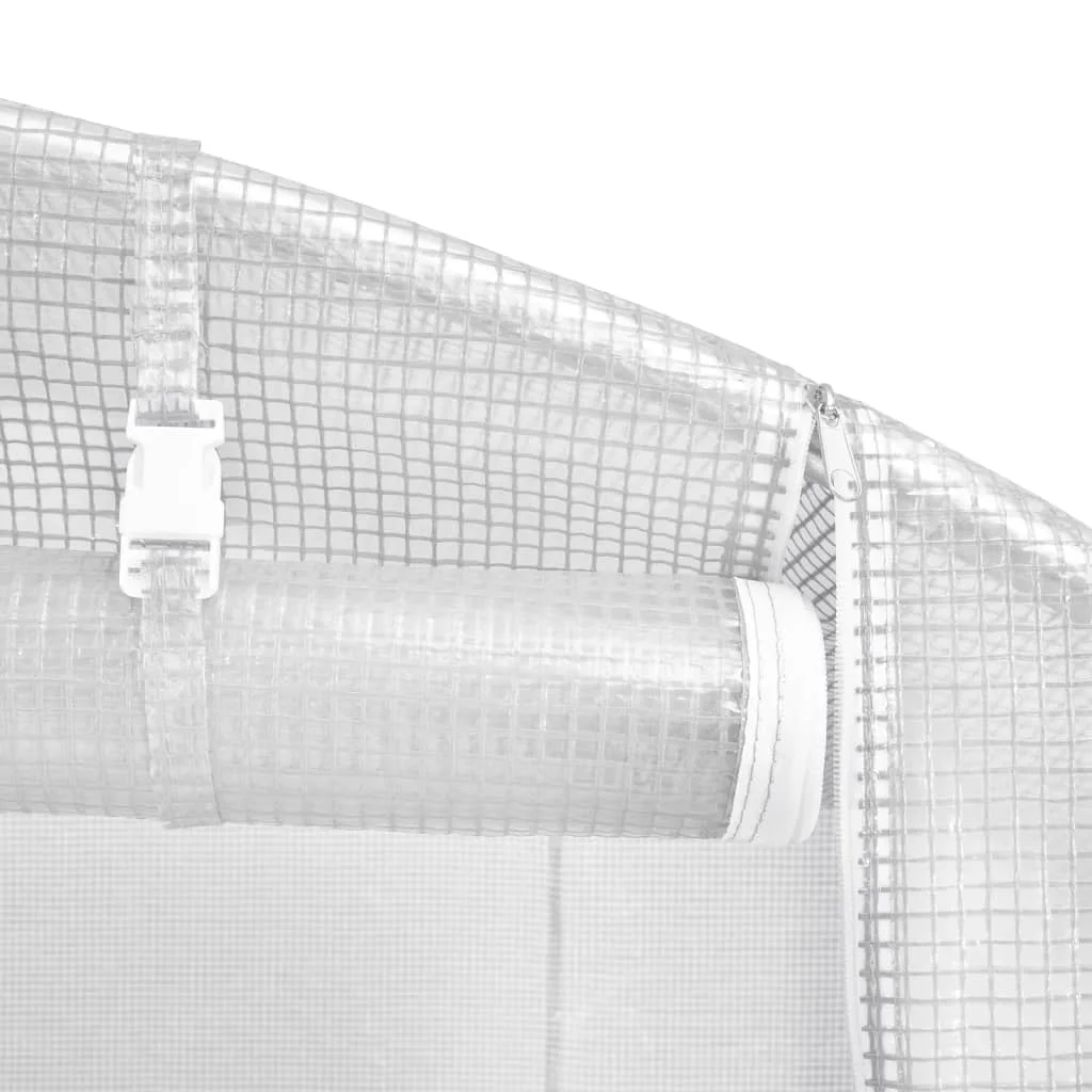 Fóliovník s oceľovým rámom biely 36 m² 12x3x2 m
