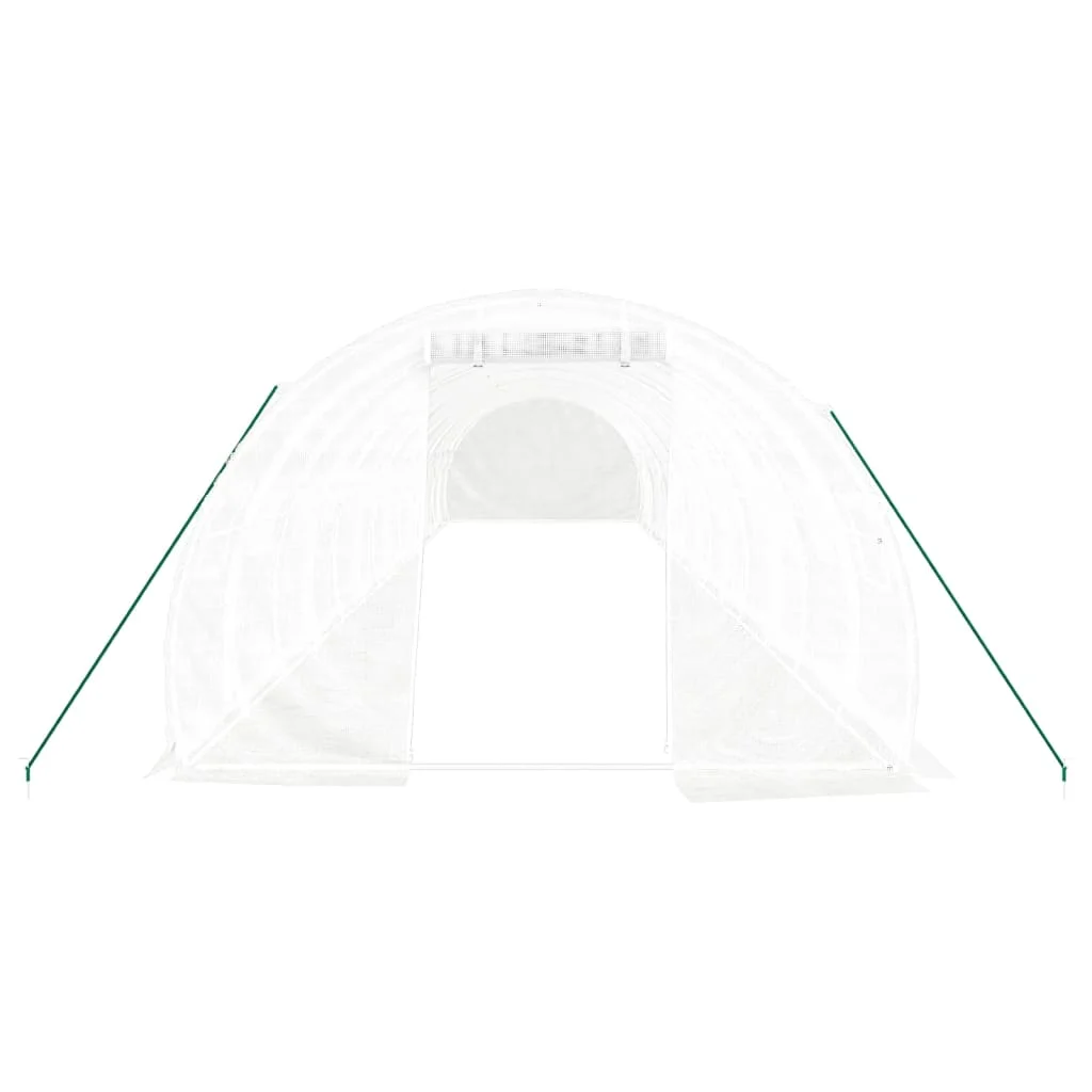 Fóliovník s oceľovým rámom biely 42 m² 14x3x2 m